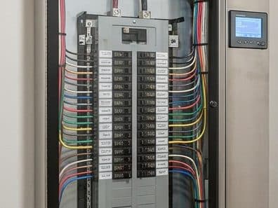 Immaculate modern electrical panel with dressed wire runs